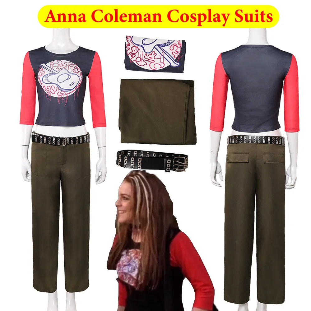 Halloween Anna Coleman Cosplay ropa Freakier TV 2025 disfraz de viernes camisa pantalones cinturón Mujer Disfraz traje trajes fiesta Mujer