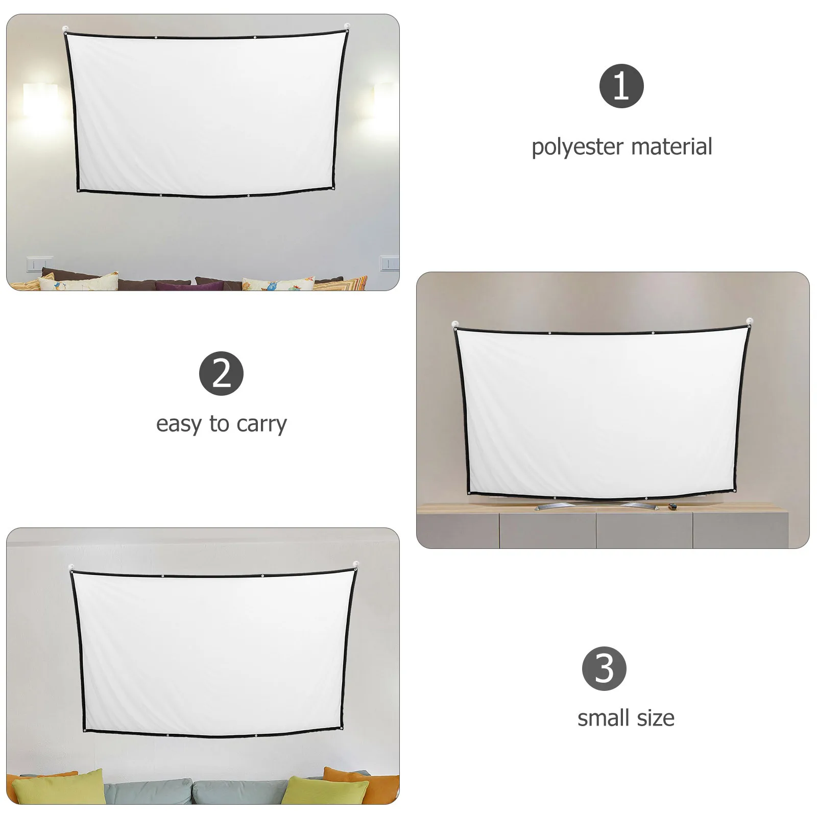 100 Inch Portable Projector Screen Foldable Hd For Indoor Outdoor Party Classroom Use