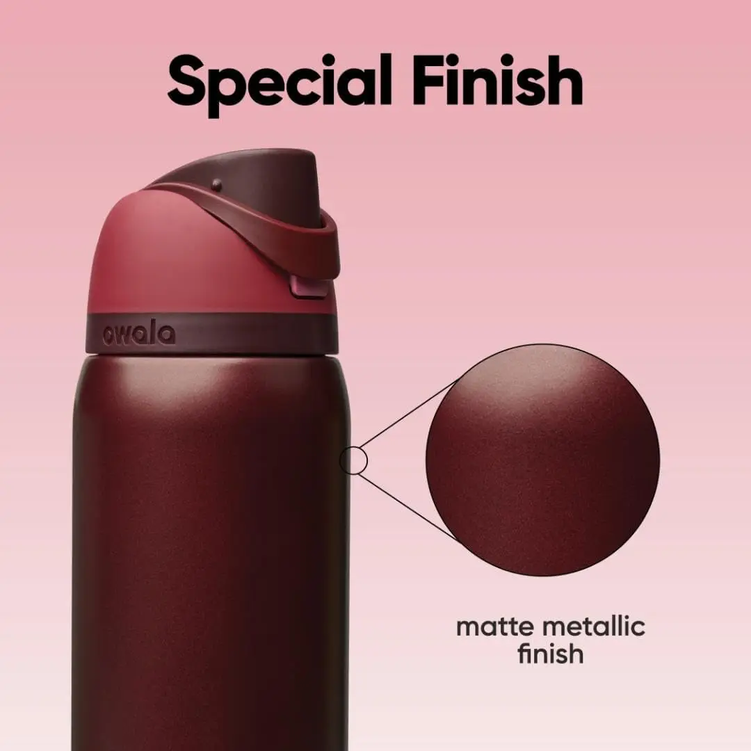 Owala 32oz Insulated Stainless Steel Water Bottle with Straw, BPA-Free Sports Water Bottle, Great for Travel,  Black Cherry