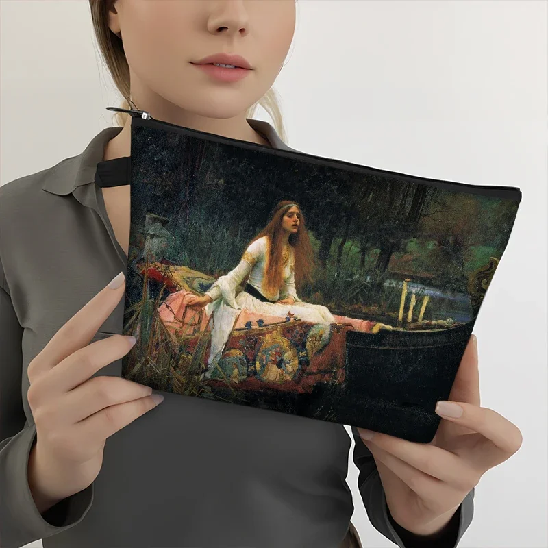 Painting Soul of The Rose /  The Lady of Shalott Cosmetic Case John William Waterhouse Makeup Bags Lipstick Beauty Storage Bag