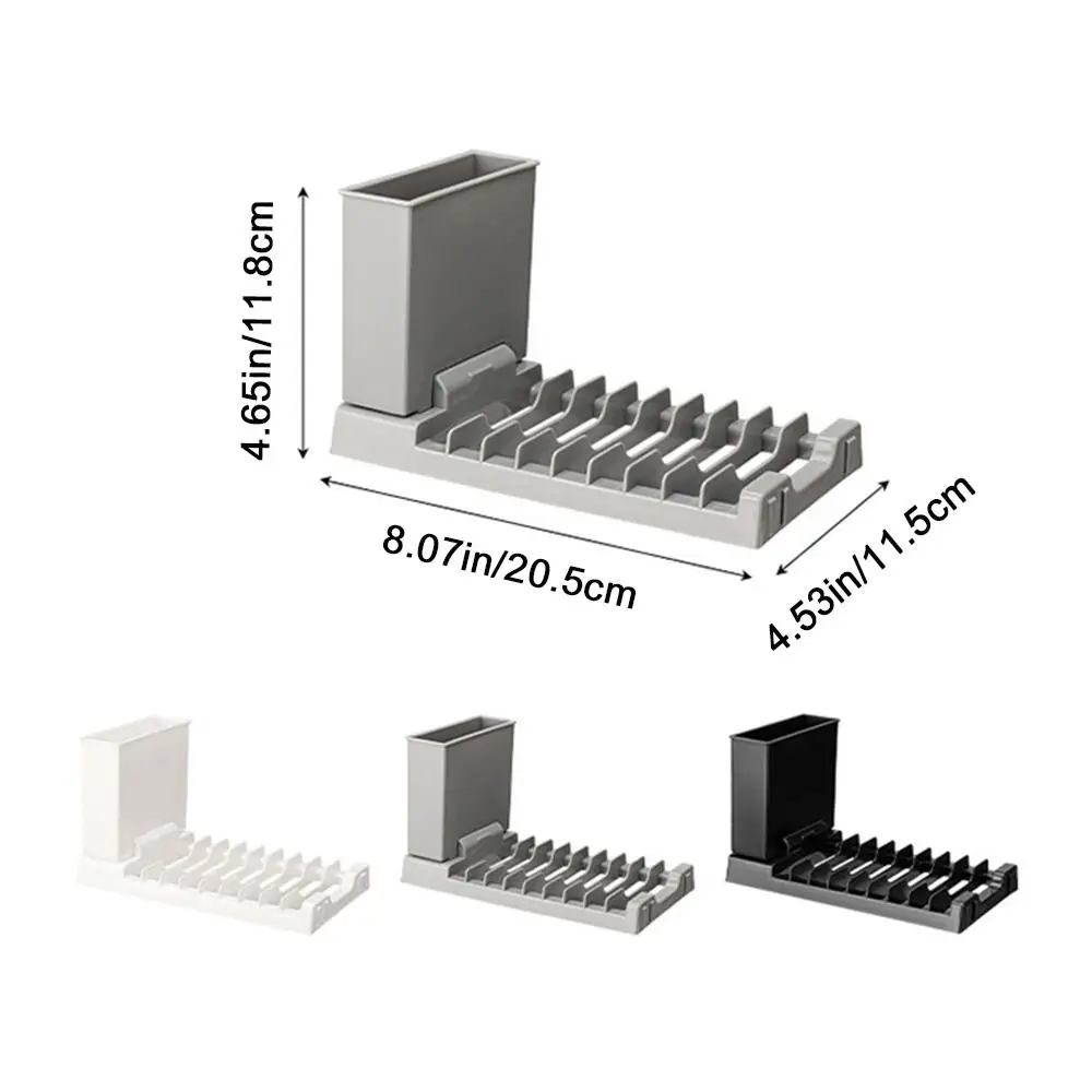 Plastic Foldable Dish Drying Rack 2 IN 1 Large Capacity Utensils Drainer Racks Space-Saving Tableware Storage Rack