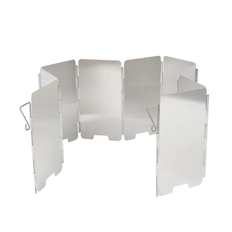 Windschutz für Outdoor-Herd, Camping-Windschutzscheibe, 9 Platten, faltbar, Gaskocher, Windabweiser, Herdausrüstung, Zubehör-Werkzeug – Detail 5
