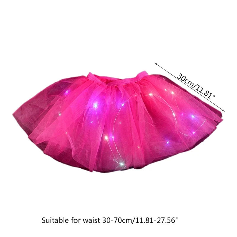 Toddler Girl Tutu Skirt with LED Princess Fairy Dress Glowing Tulle Tutu Skirt School Play Ballet Skirt for Little Girls