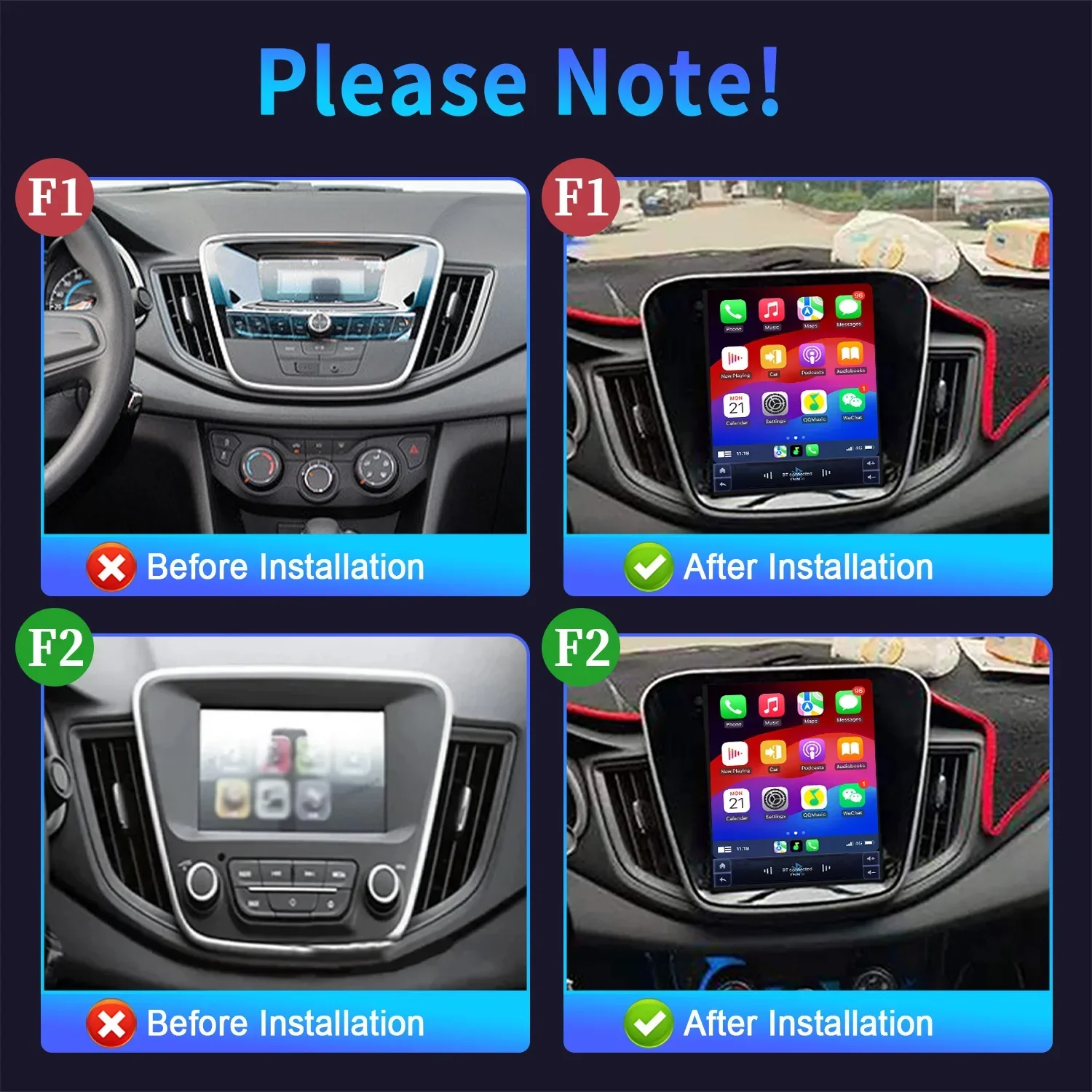 9.7inch Android 14 Car Radio Multimedia For Chevrolet Cavalier 2016-2019 Navigation Wireless BT Carplay Stereo Head Unit Screen