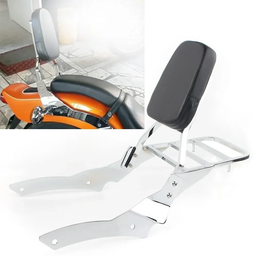 Motorbike For Yamaha Drag Star V-Star 400 650 Custom 1996-2011 Chrome Rear Passanger Backrest Sissy Bar w/ Luggage Rack Pad