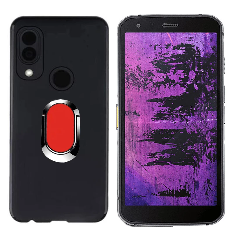 Shockproof Ring Holder Case For Cat S62 Pro Soft Silicone TPU Protective Holder Cover For Cat S52 S42 Couqe