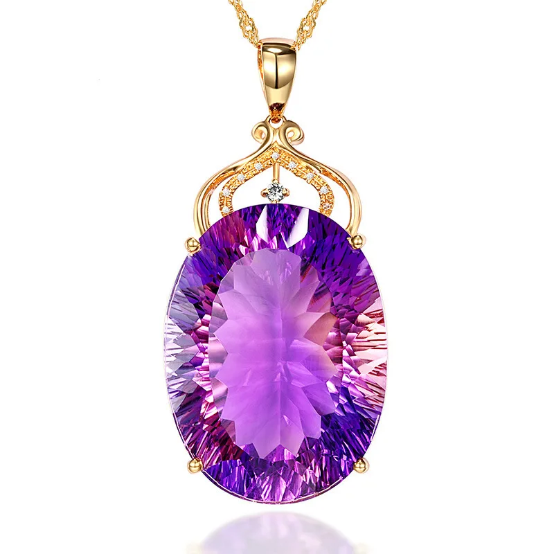 Top Natural Purple Amethyst Quartz Faceted  Pendant Silver 10x10mm Healing Stone Necklace AAAAAA