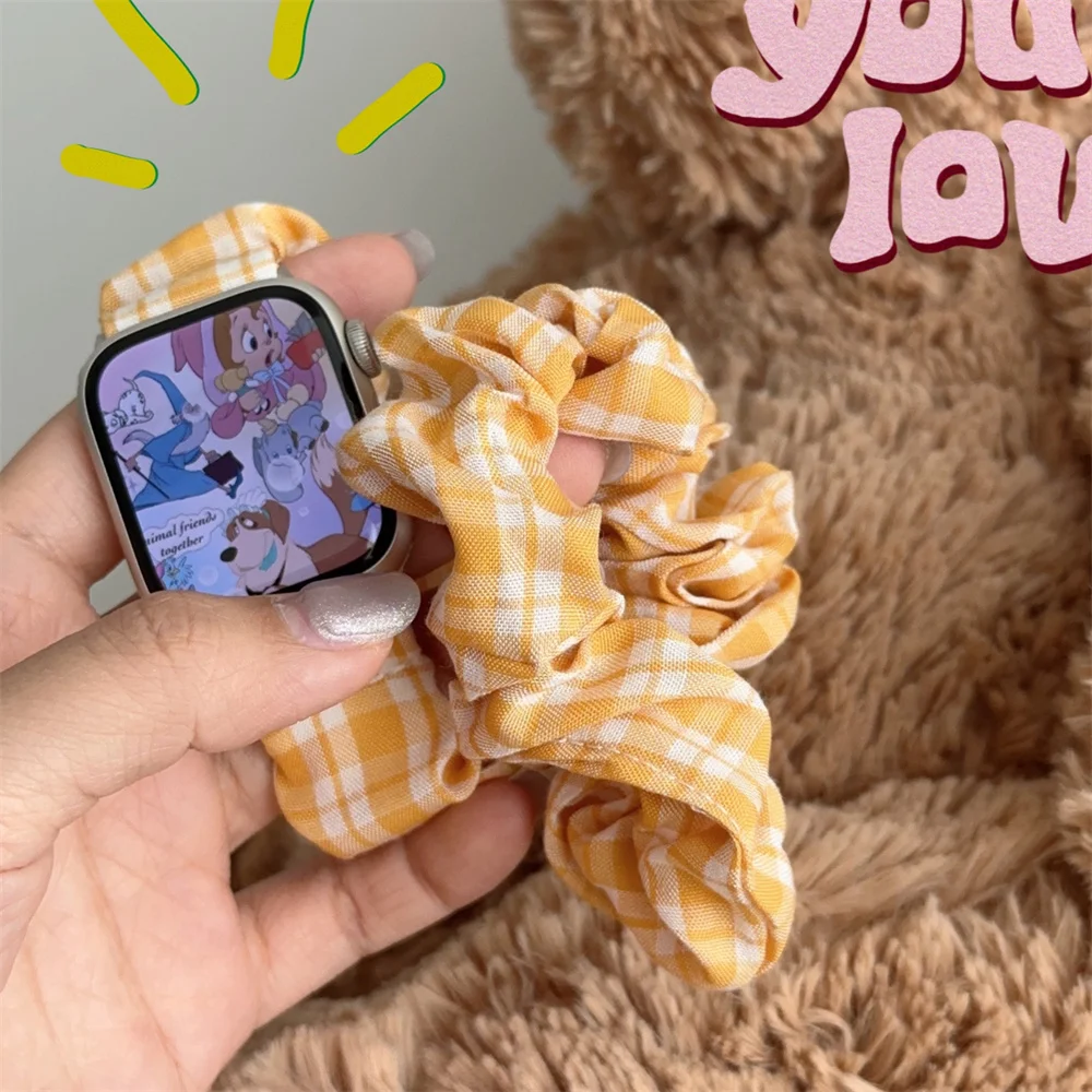 NewJeans Hanni Lattice ElasticWatch Band For Apple Watch 44mm 40 45 41 49 42 38mm Soft Strap For Ultra Series 9 8 SE 7 6 5 4 3