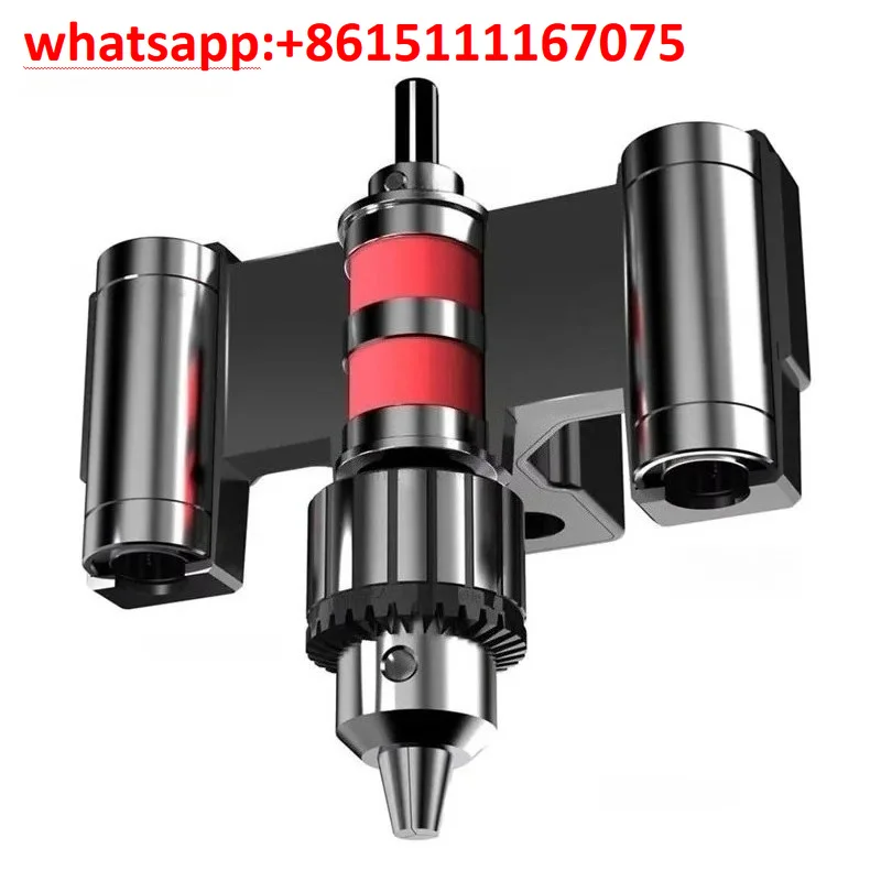 Versatile Vertical Drilling And Tapping Guide With Graduations For Wood Aluminum Profiles And Angled‑Angle Drilling Operation