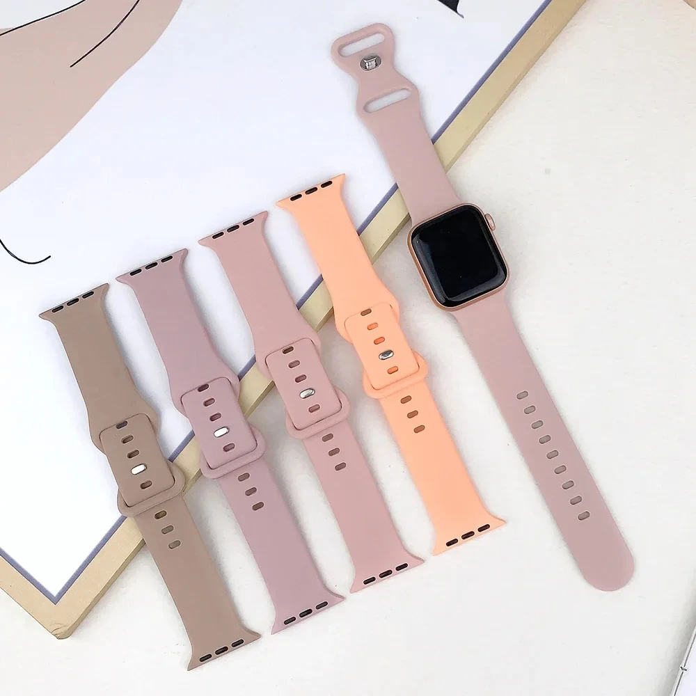 Silicone Strap+case for Apple Watch Band 44mm 40mm 45mm 41mm 49mm 42mm 38mm 44 45 Mm Bracelet Iwatch Ultra Series 7 Se 3 4 5 6 8