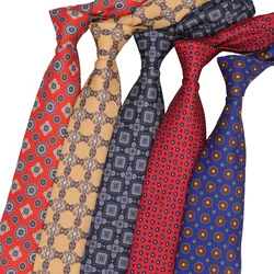 9cm Men Flower Plaid Tie Vintage Floral Geometry Print Necktie Mens Wedding Business Wedding Suits Shirt Daily Wear Accessoriess
