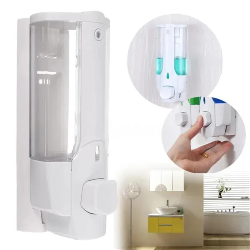 1/2 Pcs 350ml Wall Mounted Shampoo Dispenser Soap Sanitizer Bathroom Shower Gel Detergent Lotion Pump Action For Hotel And Home