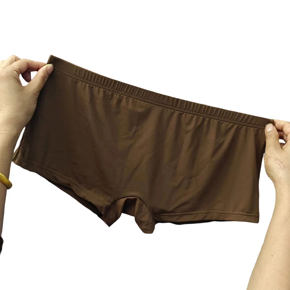 Men Low Rise Pouchless Boxer Shorts Extreme Men's Underwear Ultra-tight Underpants Smooth Breathable Trunk Solid Men's Clothing