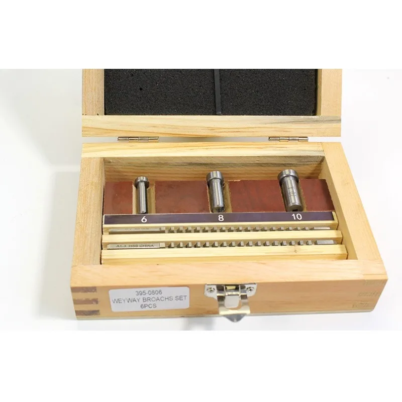 6-Piece keyway broach set, metric standard CNC tool multi-specification broach