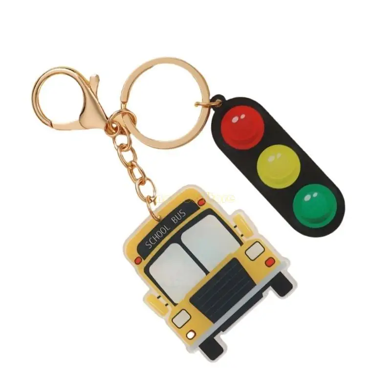 31BF School Bus Keychain Bag Bag Bendant Charm Light School Bus Buschains Charm for Bag Pres Prose Decorations Homes #2