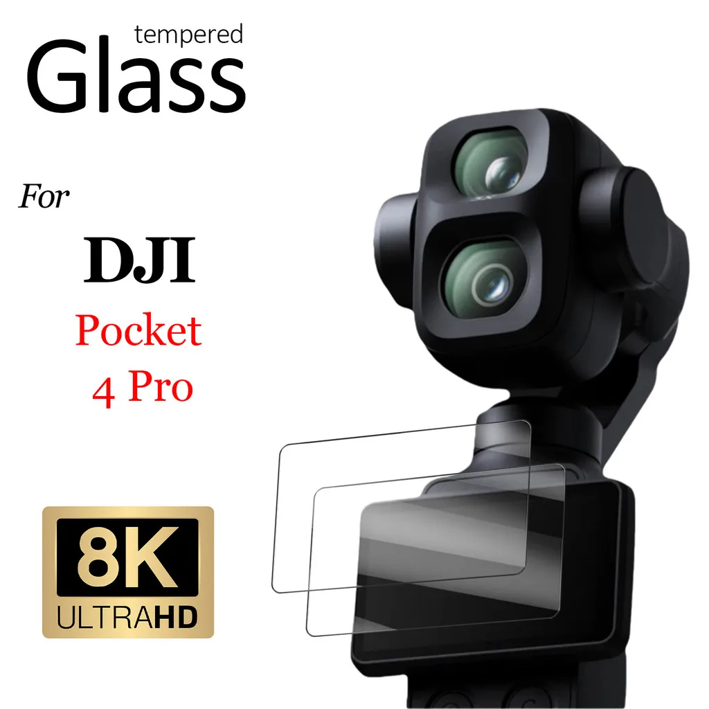 HD Clear Protective Glass for DJI Pocket 4 Pro Camera Screen Protector One-Second Install Tempered Glass Film for DJI Pocket4