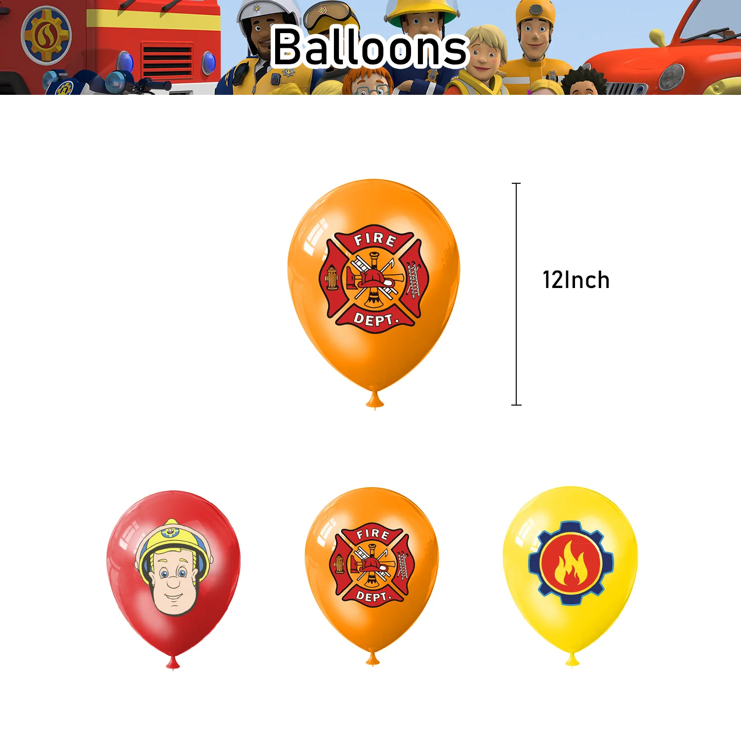 Feuerwehrauto Feuerwehrmann Sam Party Geschirr Banner Feuerwehrauto Nummer Luftballons Kinder Feuerwehrmann Feuerwehrmann Sam Geburtstag Party Dekorationen – Detail 6