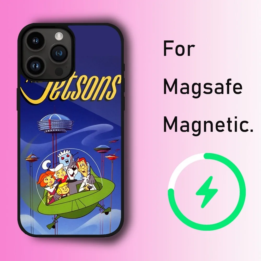 Cartoon T-The J-Jetsons Phone Case For iPhone 11 12 13 14 15 Max Plus Pro Wireless Magnetic Magsafe Charging Shell