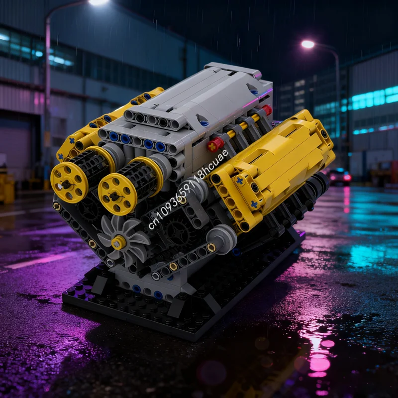 

844 шт. MOC перекладина, естественная аспирация, техническая модель, строительные игрушки, блоки, рождественские подарки, сборка, идея «сделай сам», кирпич, день рождения