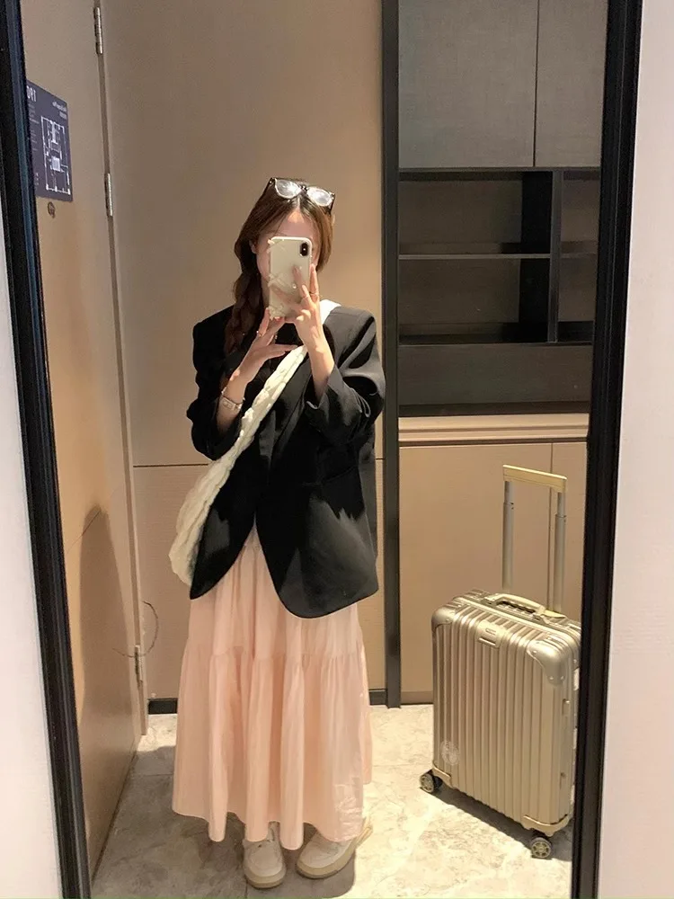 

Women'S Cropped Coat New In External Clothes Crop Blazer Woman Back Workwear Overcoats Printed Tailored Lightweight Closure Wild