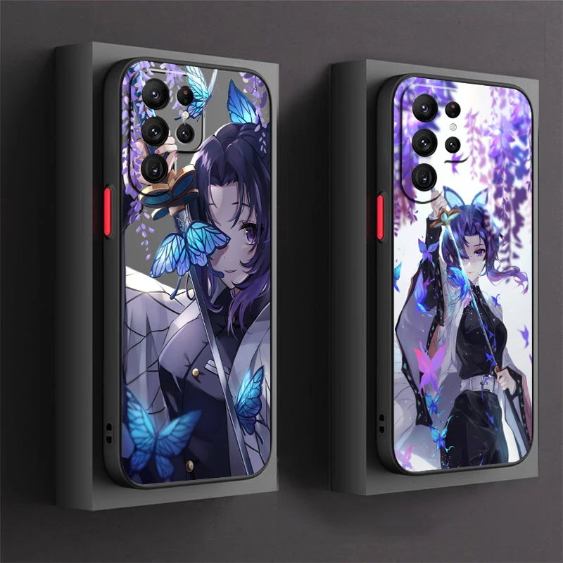 Kochou Shinobu D-Demon Slayer Frosted Translucent For Samsung Note 20 A35 A03 A54 A31 A22 A34 A14 A24 A04 A55 5G TPU Phone Case