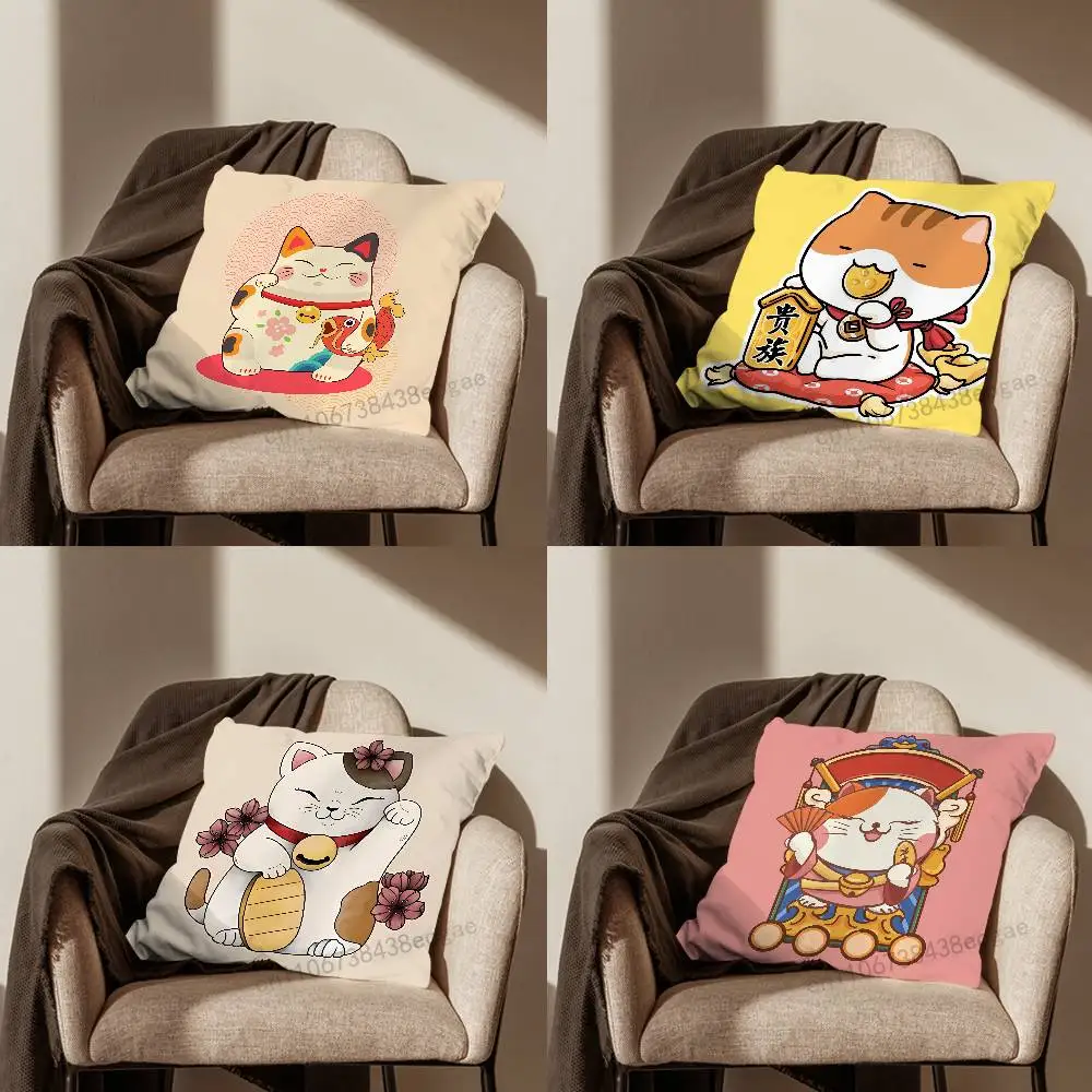 

Милая наволочка с рисунком Lucky Cat, чехол для подушки для гостиной, дивана, украшение для дома, спальни и защита
