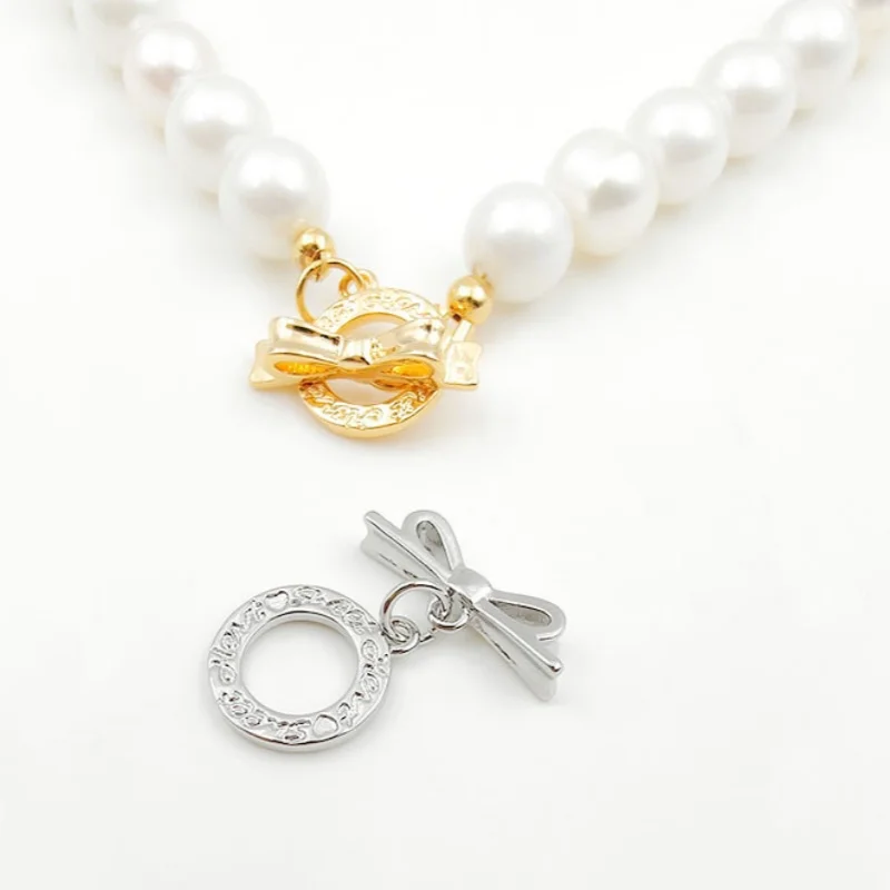 

DIY Jewelry Making Connector 18K Gold Plated Ring Bowknot OTClasp Fastening Lock Handmade Necklace Bracelet Accessorie wholesale