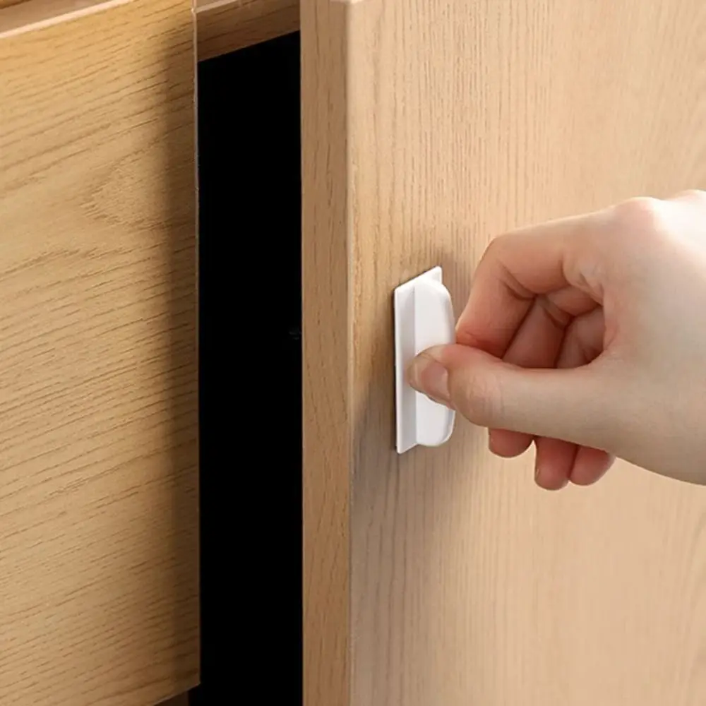 Manijas autoadhesivas estables para puerta corredera, manija auxiliar de plástico para muebles, sin perforación, para armarios, cajones, 8 piezas