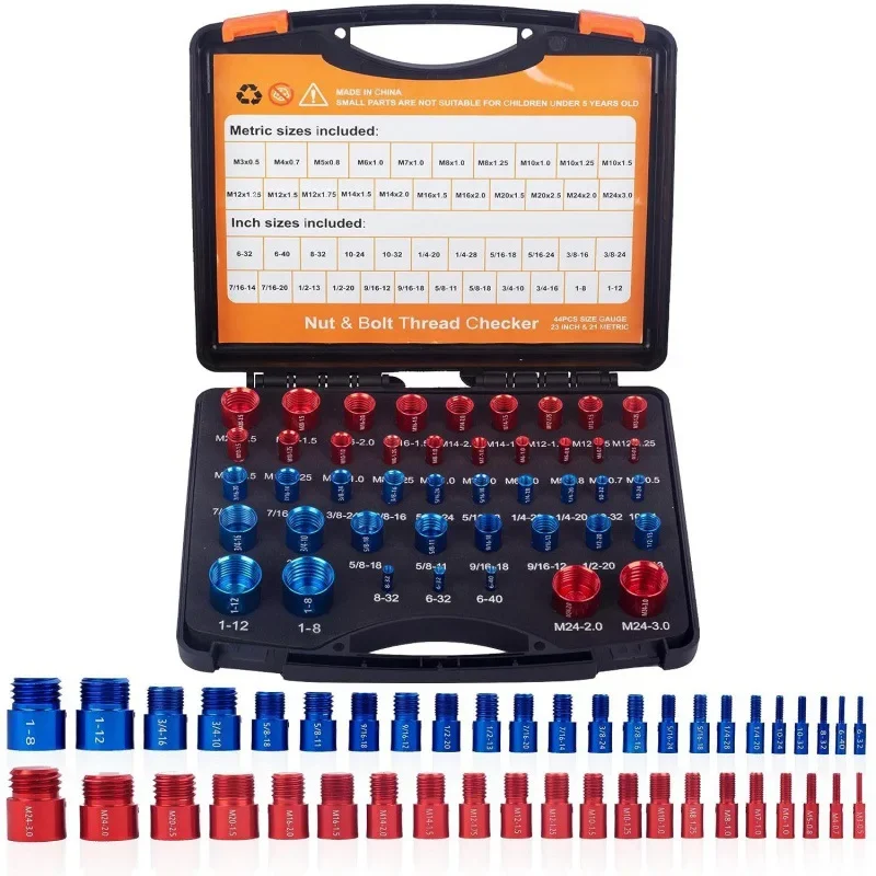 Screw Nut, Thread Checker, Gongzi Gauge, Metric and British 44-piece Set