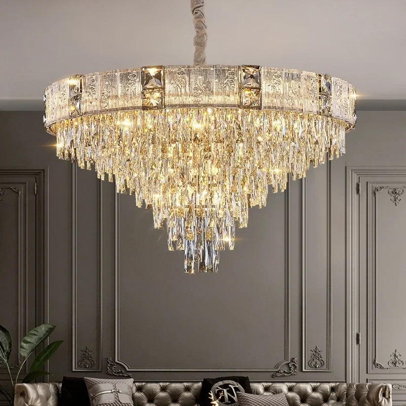 

Luxury Crystal Ceiling Chandeliers Modern Elegant Fancy LED Hanging Lamps Living Dining Room Villa Hotel Decor Suspension Lights