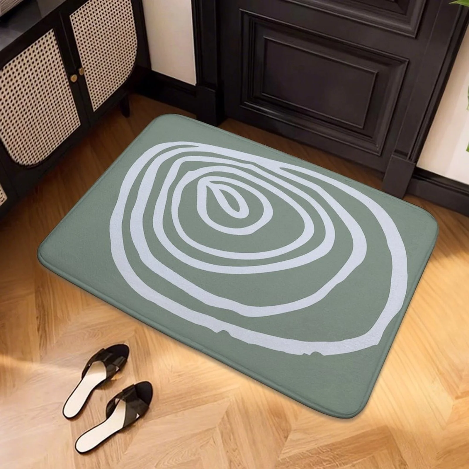 

Коврик для входной двери с спиральным узором – минималистичный абстрактный дизайн, спокойный коврик в природном стиле для ванной комнаты, кухни