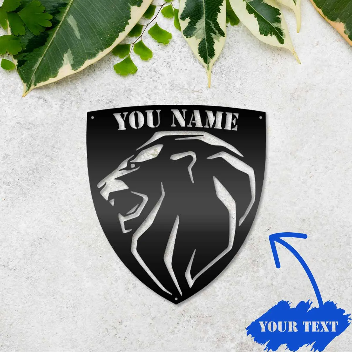 

1pc lion fierce creative Custom Name Metal Wall Signs Iron Plate Signs For Club Decor