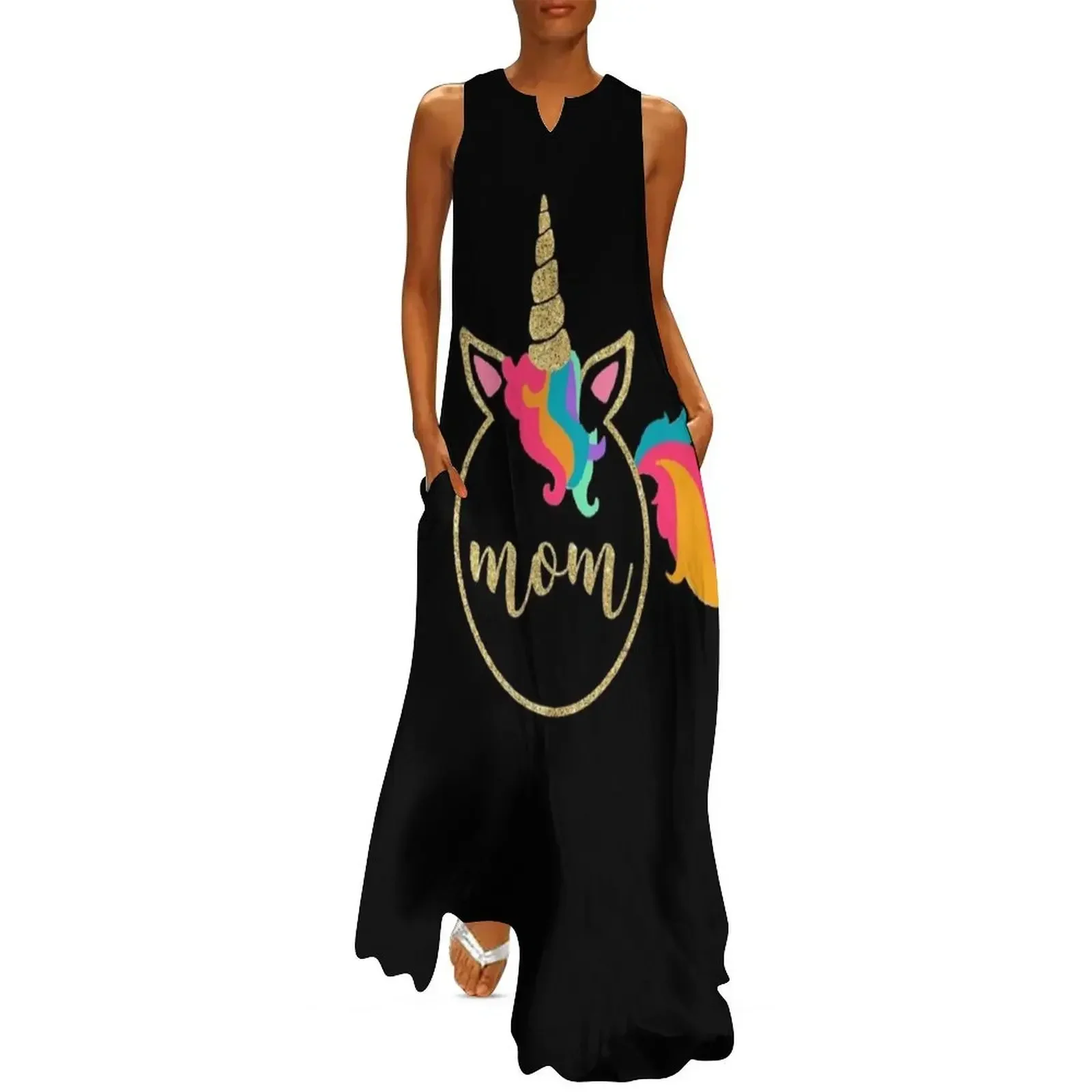 

Funny Gold Unicorn Mom Tshirt Long Dress elegant dresses for women dress party night Party dresses Dress