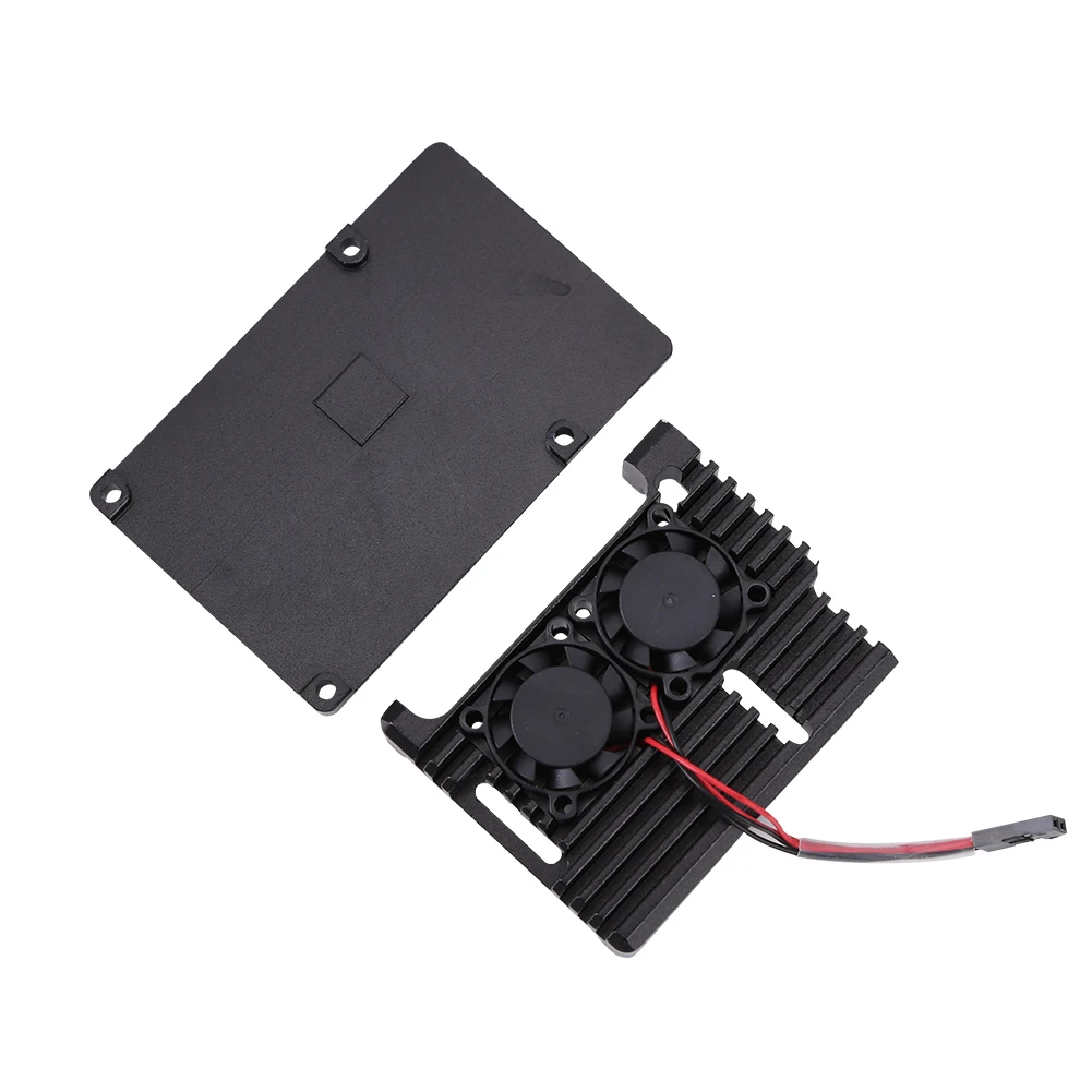 Case Black Shell Silver Box Metal Enclosure for Raspberry Pi 3 Model B B+ Aluminum Alloy Case without Dual Cooling Fan