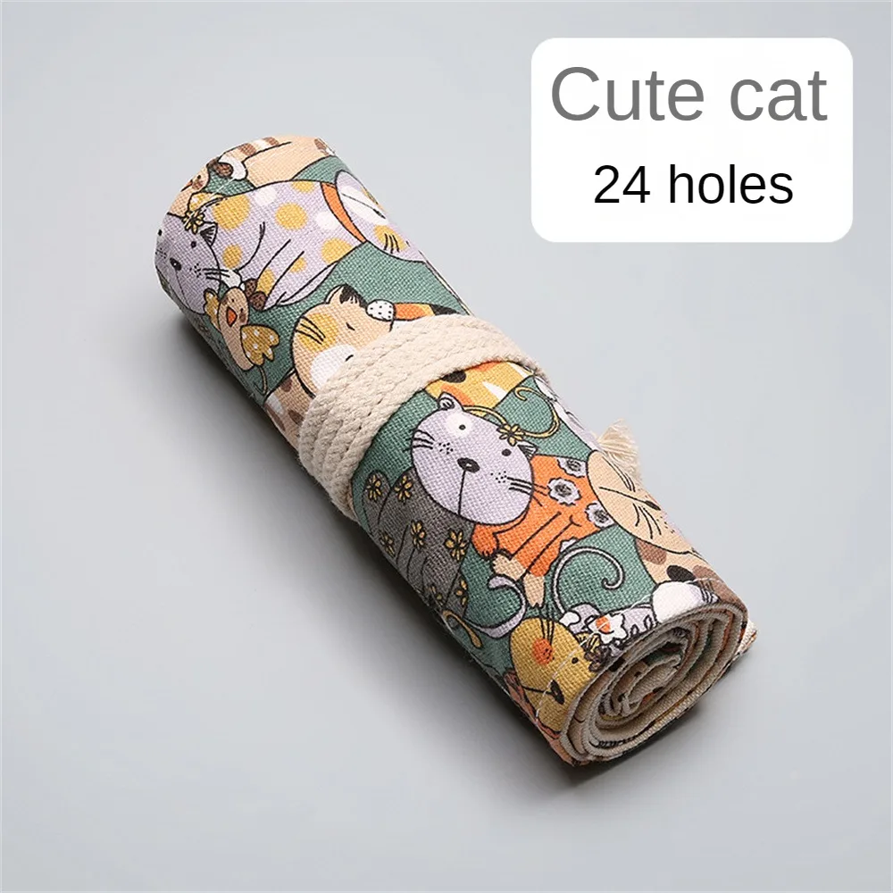 Astuccio per matite Presa elastica Risparmia spazio Borsa portaoggetti Ha molti fori per riporre articoli di cancelleria Scatola per cancelleria Materiale tela Grigio