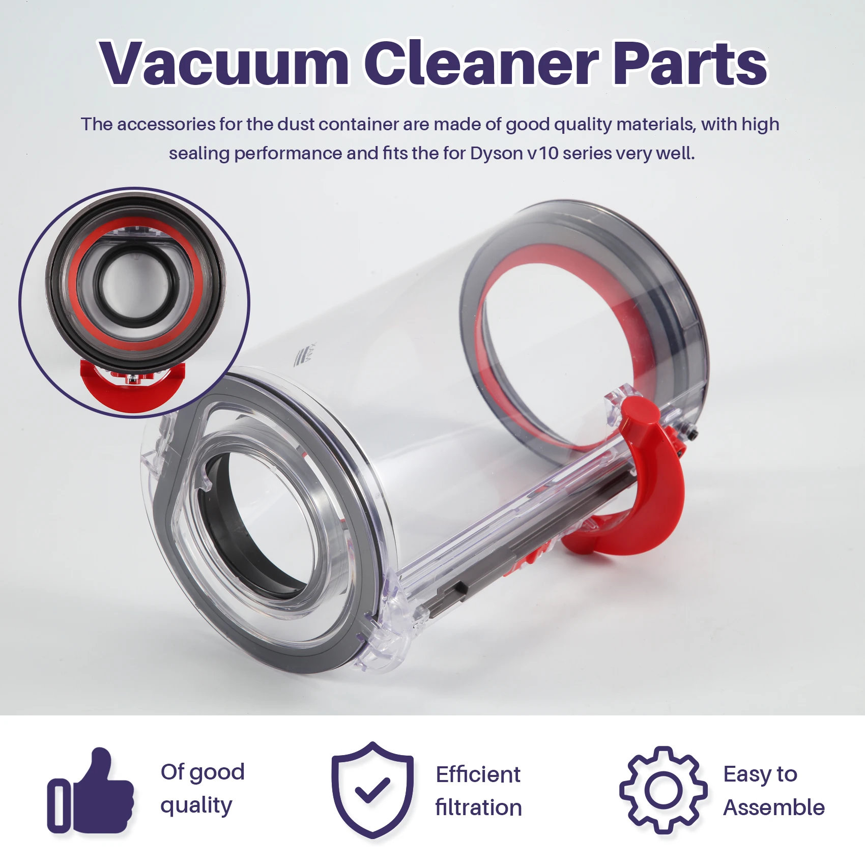 DT19 Dust Container with Filter Replacement for Dyson V10 SV12 Animal Absolute Vacuum Cleaner Parts