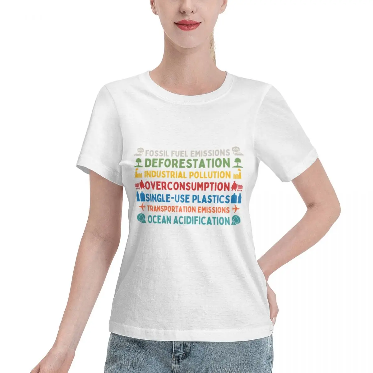 Quick Dispatch Causes Of Climate Change Women's T-shirt Home Wear Blank T Shirt