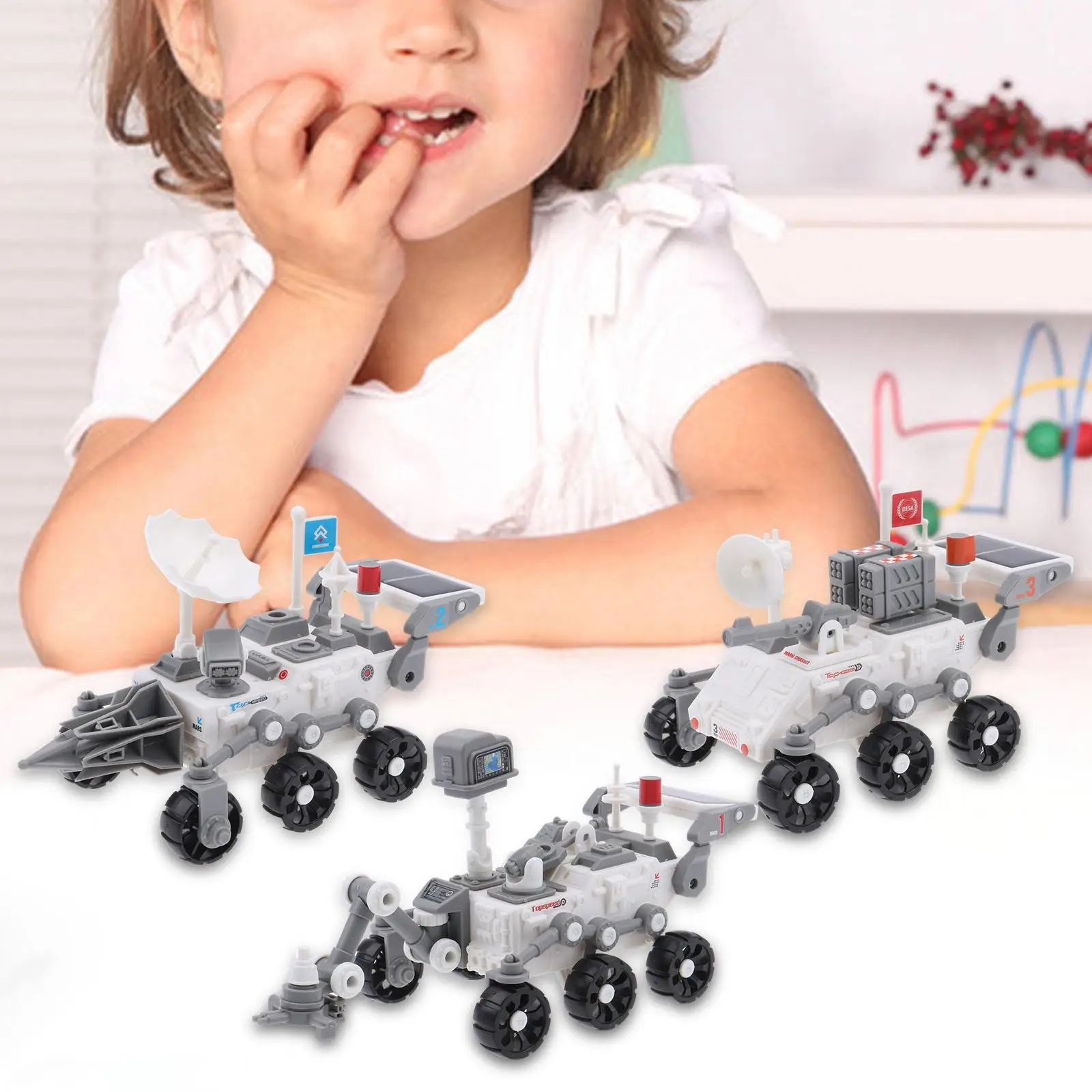 

3x Solar Robot Toy Solar Toys Space Cars Educational Science Kits DIY Building Toy Technology Science Kits for Children Gifts