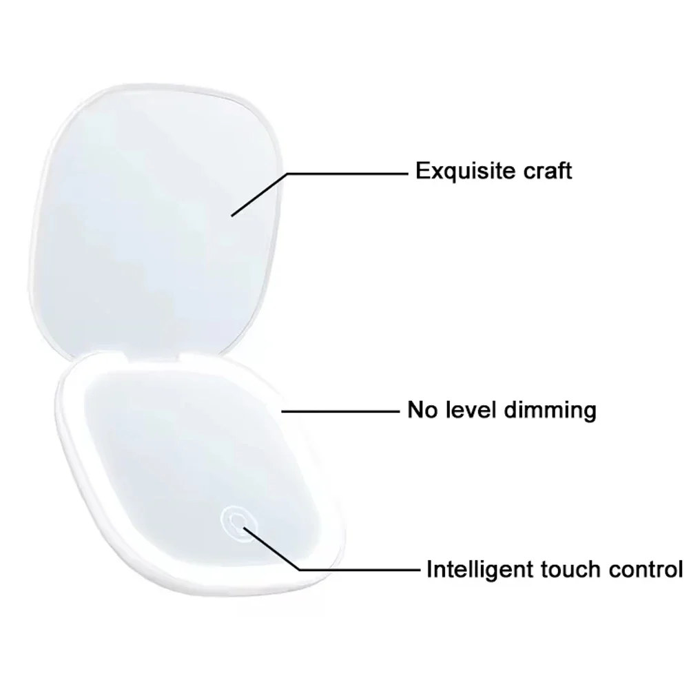 LED Travel Makeup Mirror 3.5inch Lighted Compact Mirror with 1X/5X Magnifying 2 Sided 3 Colors Portable for Handbag Purse Gift image 4