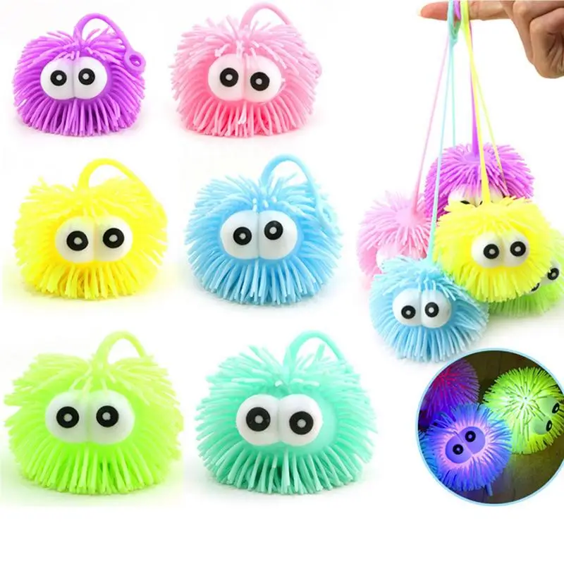 Light Up Balls Kids Flashing Lights Ball Sensory Toy Soft Elastic Pinch Fun Goodie Bag Fillers For Boys Girls Children