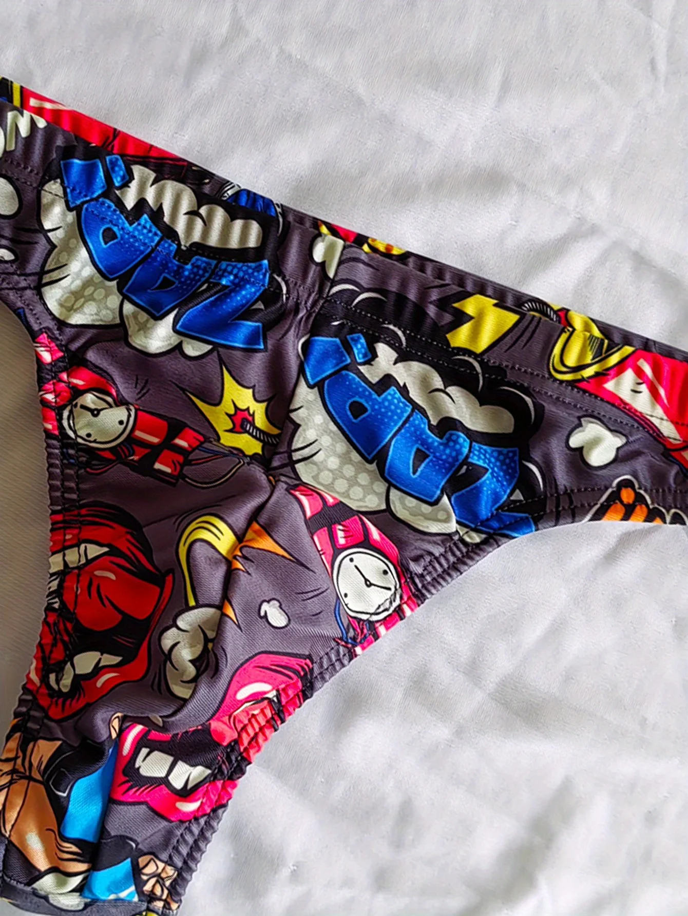 الرجال البوب الفن الكرتون طباعة منخفضة الارتفاع مثير بيكيني ثونغ ملابس السباحة الشاطئ السباحة ملخصات ملابس السباحة الصغيرة جذع السباحة ثوب السباحة #5