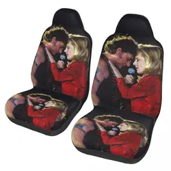 Johnny Hallyday And Sylvie Car Seat Cover Protector Interior Accessories Women Rock Music Car Seat Mat Fabric Seat Protector