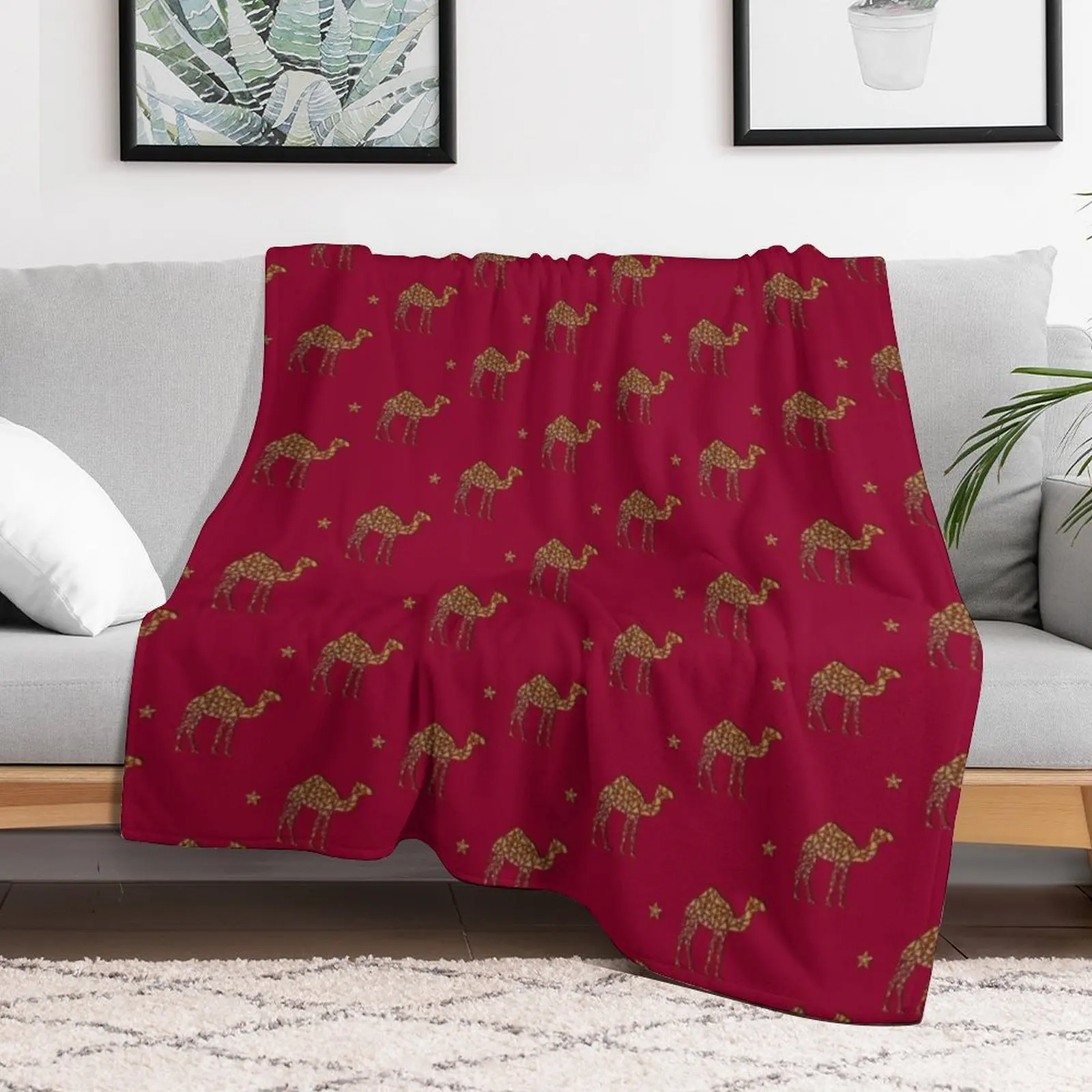 Christmas camel design for desert dwellers, those who love camels, and the KAUST community Throw Blanket sofa bed Blankets