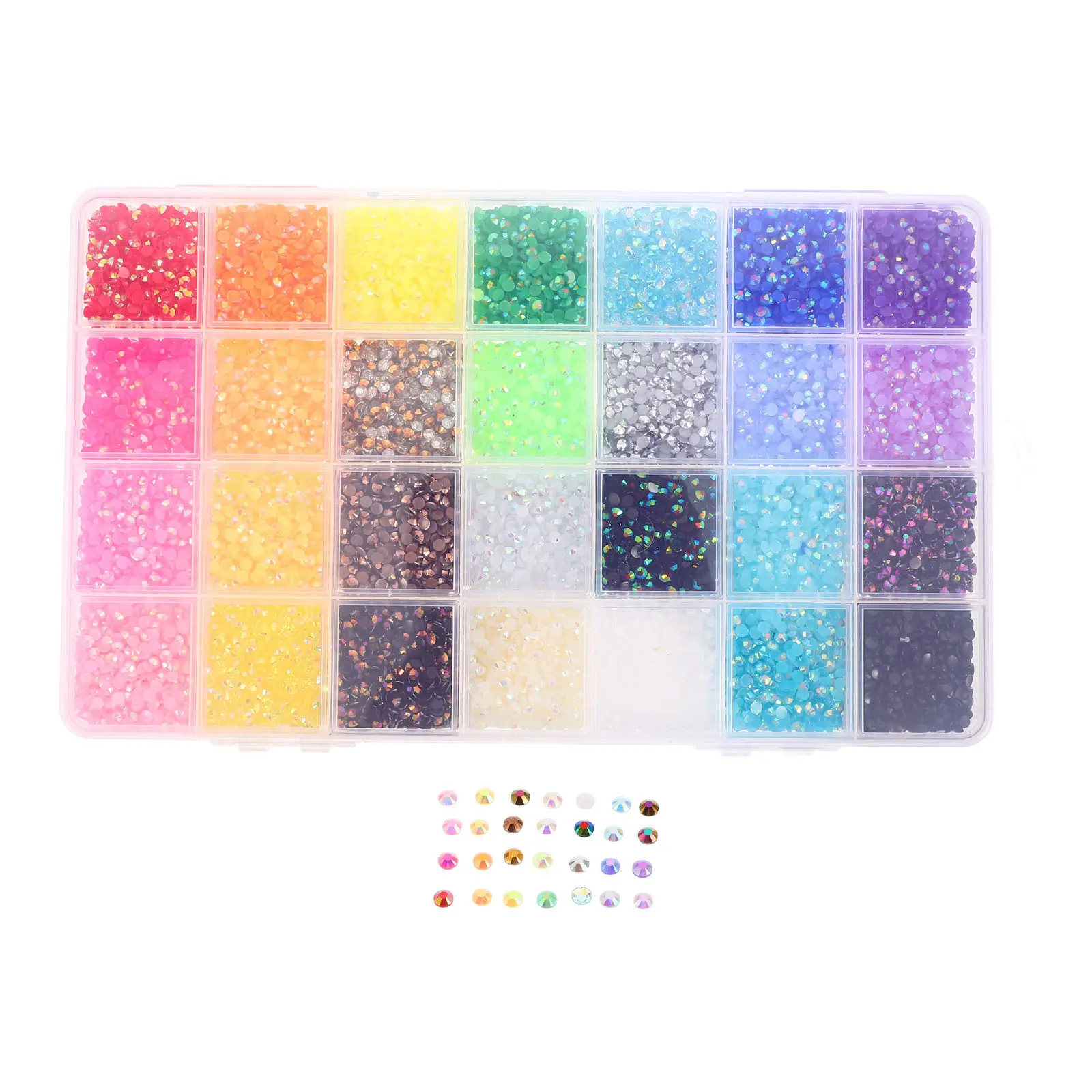 28000Pcs Flatback Resin Rhinestones 3Mm Rainbow Colors Nail Art Crystal Clothing Embellishment DIY Rhinestones for Crafts