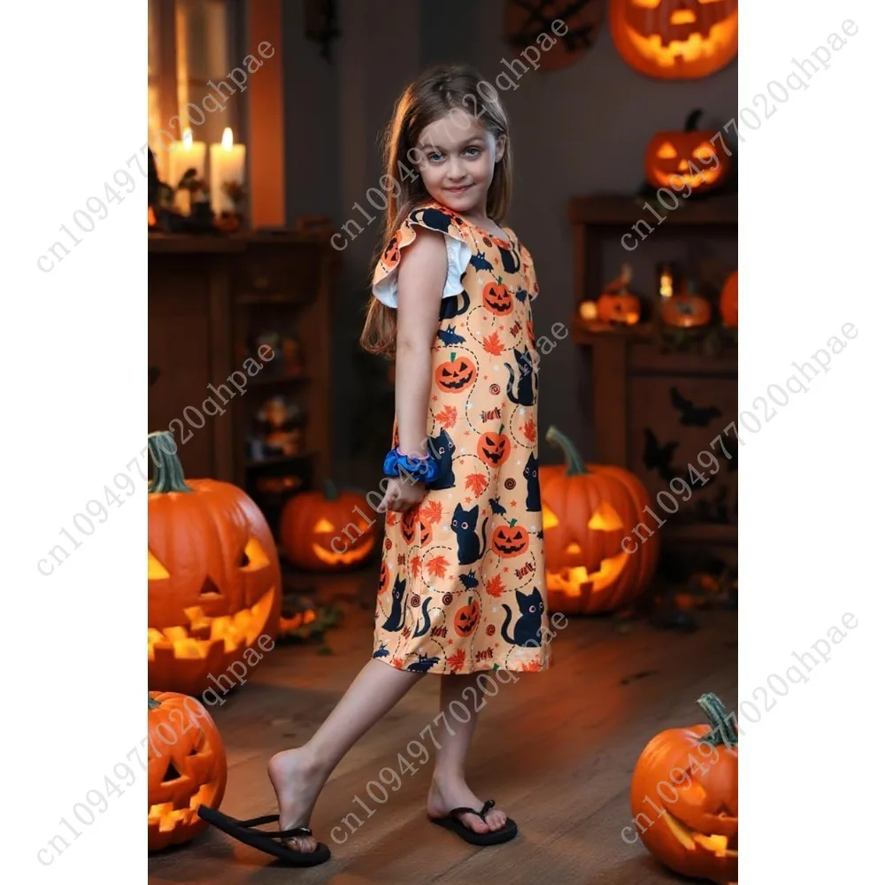 Funnycokid الفتيات قمصان النوم منامة فستان ثلاثية الأبعاد مطبوعة رفرفة كم ملابس خاصة فستان النوم قميص النوم لمدة 5-12 سنة