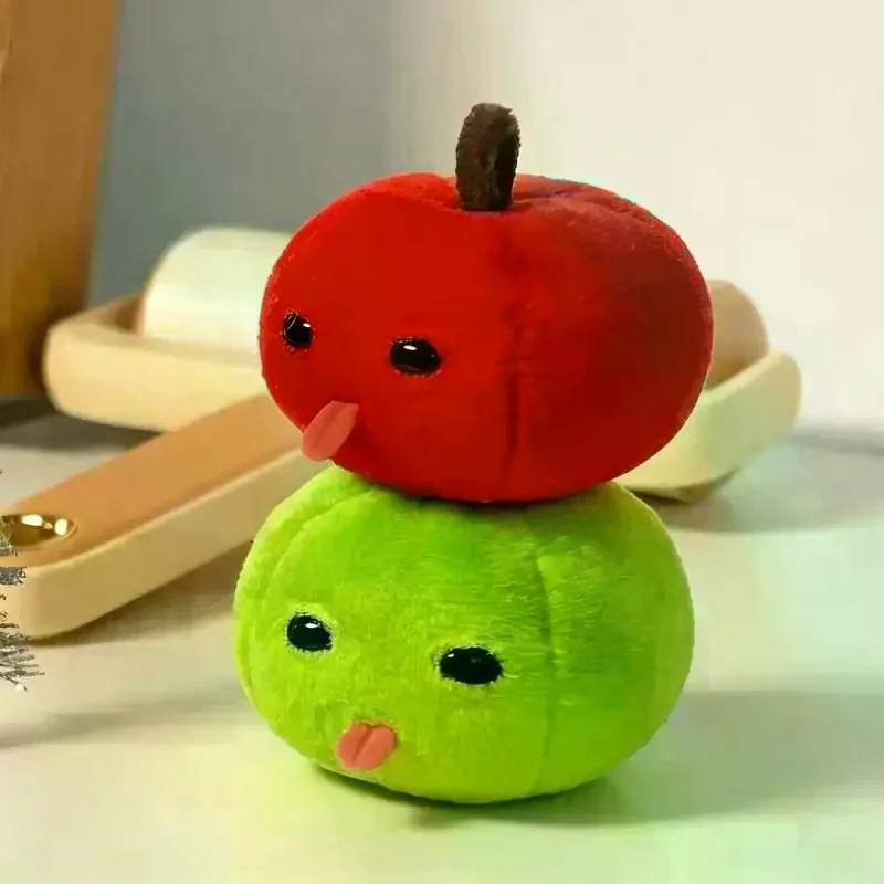 Creative Funny Stick Out Tongue Green Red Fruit Plush Doll Keyring Backpack Pendant Decoration Gifts