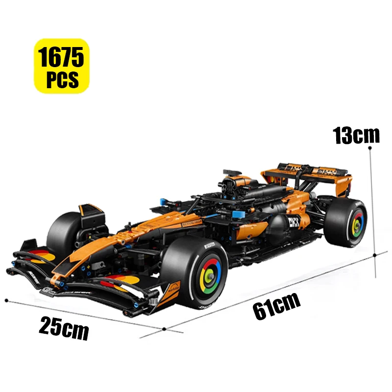 

1675PCS MOC Technical 1:8 McLarened Orange MCL39 F1 Racing Car Model Building Blocks Set Assembly Toy Birthday Gifts for Boys