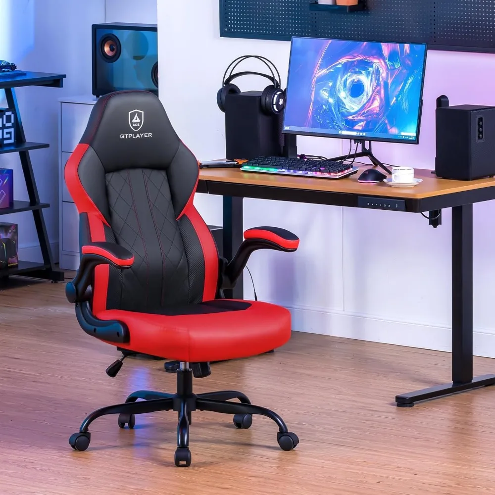 Ergonomic Gaming Chair with Footrest and Lumbar Support, High Recliner Chair with 360° Swivel Seat and Headrest