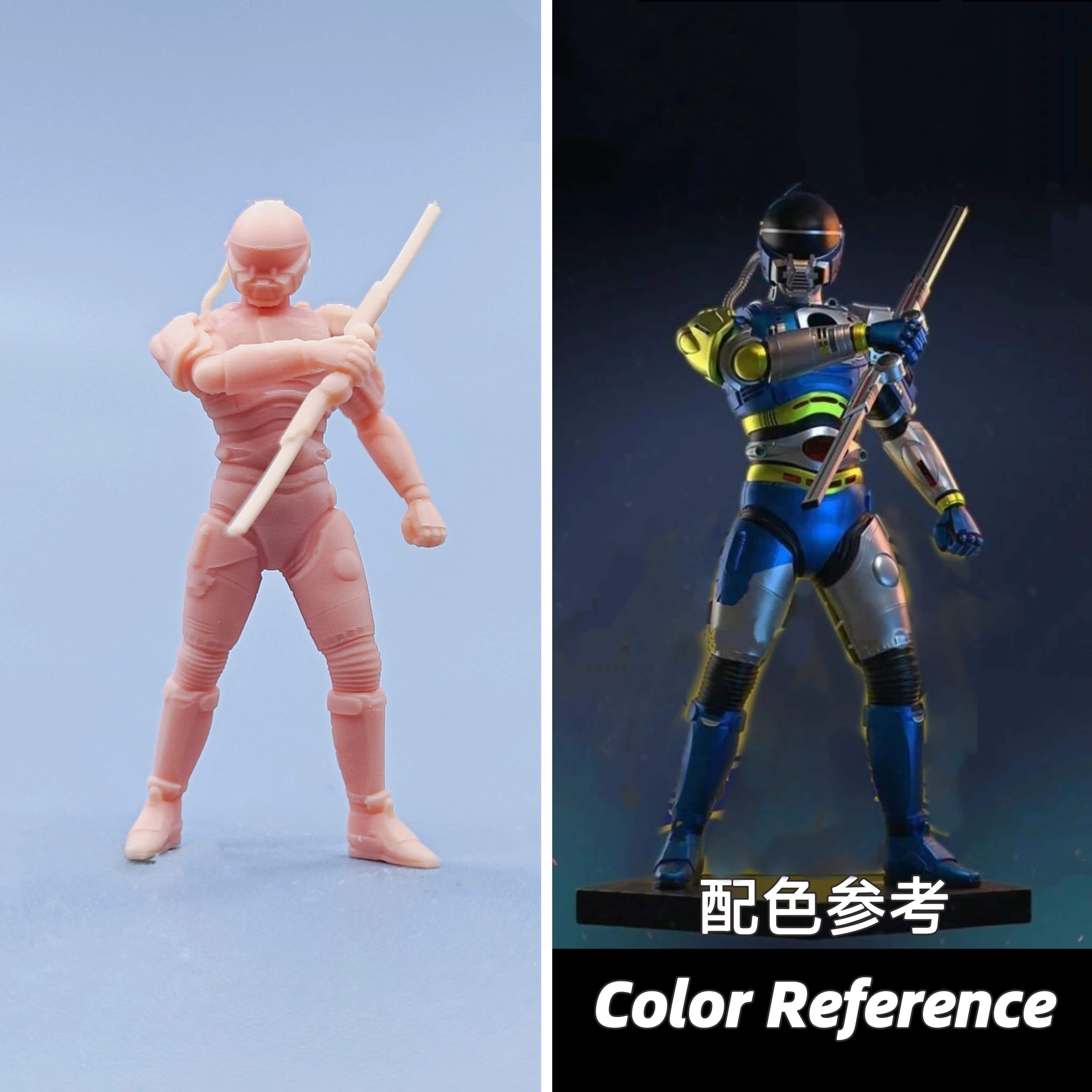 1/64 Figuren, Maßstabsmodell, Kunstharz, Special Rescue Command, Blue Warrior, ungefärbte Miniaturen, Diorama, handbemalt, D603