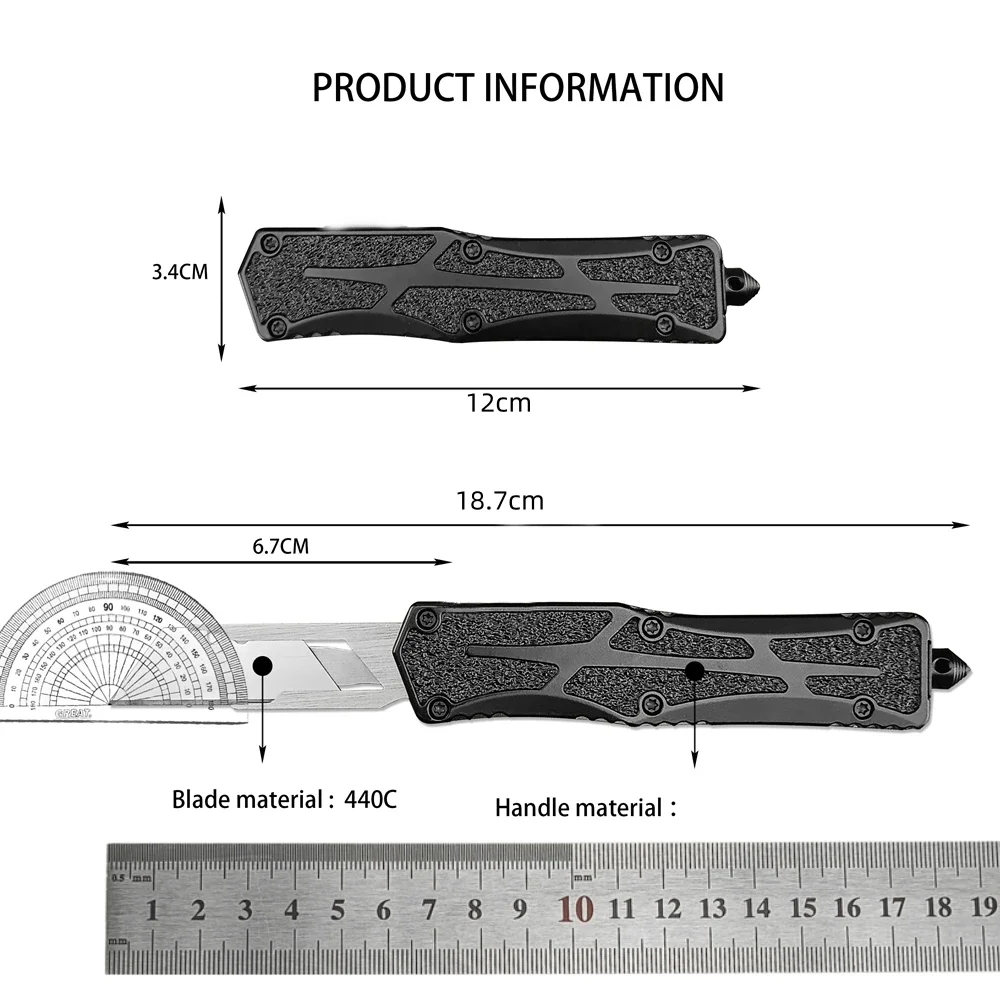 Utility Art Knife High Quality Pocket Knives 440C Blade Zinc Alloy Handle EDC Working Drawing Hiking Camping Tools Men’ Gift